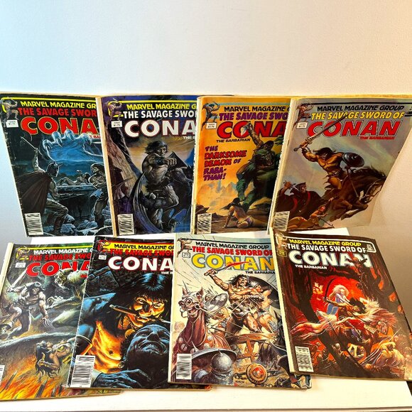 Set of 8 Vintage Conan the Barbarian Comics (82, 83, 84, 85, 86, 89, 90, 91) - Picture 1 of 9